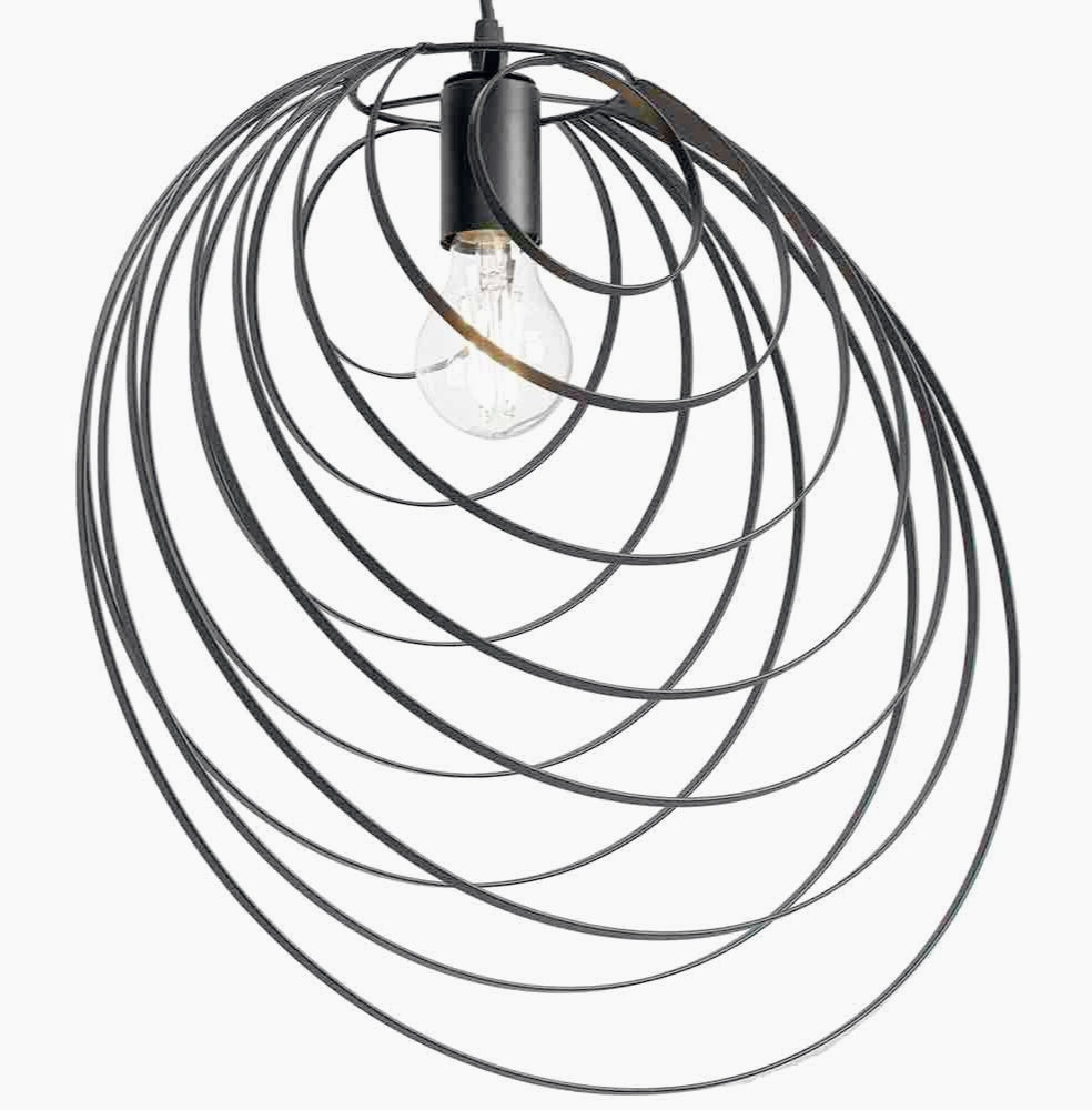 Lampadario in metallo nero – Design geometrico decorativo, attacco E27 - ambraled