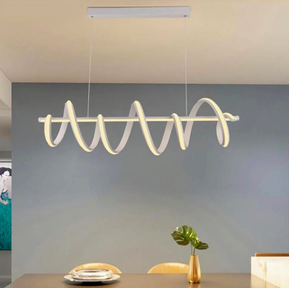 Lampadario LED 60W – Design twist, colore bianco, CCT 3 temperature di luce (6500K – 3000K) - ambraled