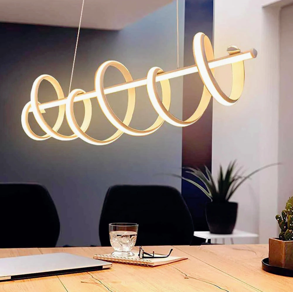 Lampadario LED 60W – Design twist, colore bianco, CCT 3 temperature di luce (6500K – 3000K) - ambraled