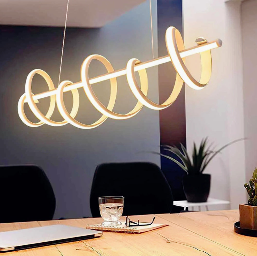 Lampadario LED 60W – Design twist, colore bianco, CCT 3 temperature di luce (6500K – 3000K) - ambraled