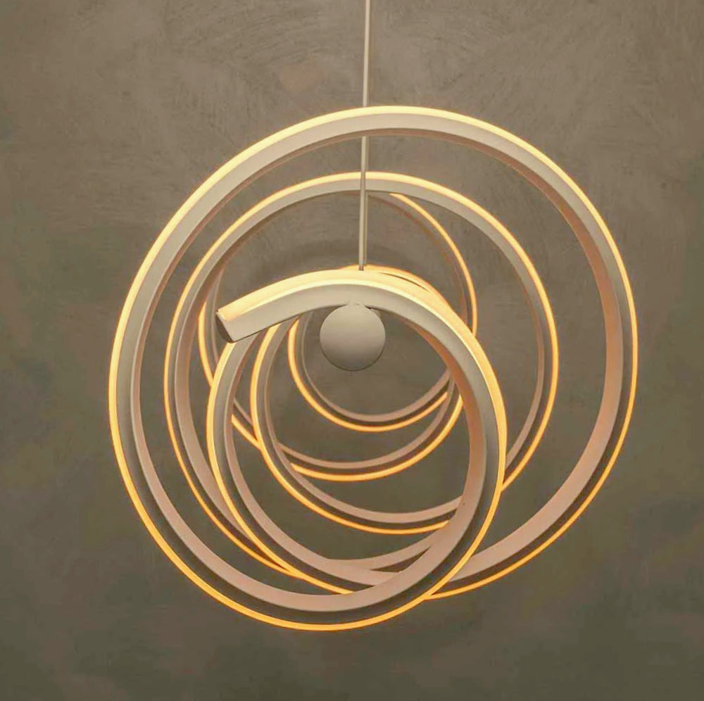 Lampadario LED 60W – Design twist, colore bianco, CCT 3 temperature di luce (6500K – 3000K) - ambraled