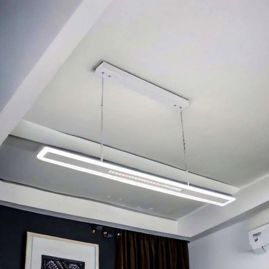 Lampadario LED 70W bianco – Dimmerabile con telecomando, 3 colori luce regolabili - ambraled