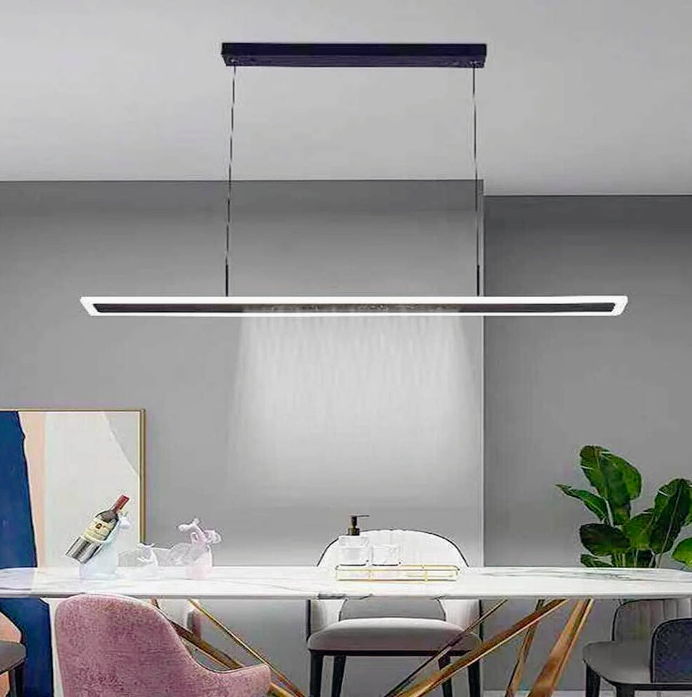 Lampadario LED 70W nero – Dimmerabile con telecomando, 3 colori luce regolabili - ambraled