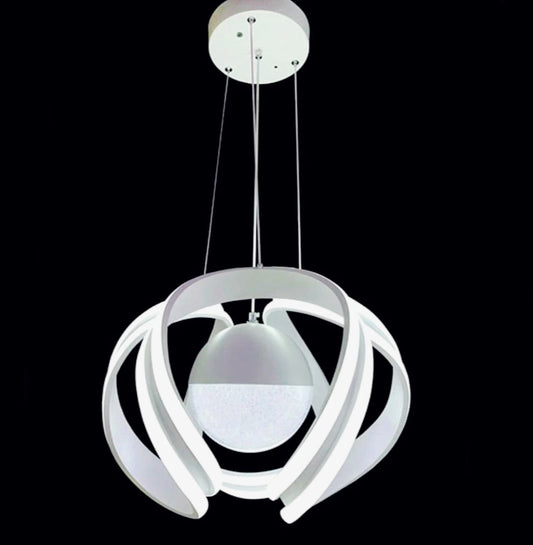 Lampadario LED 78W con sfera glitter – Tecnologia CCT Switch (3 temperature di luce) - ambraled