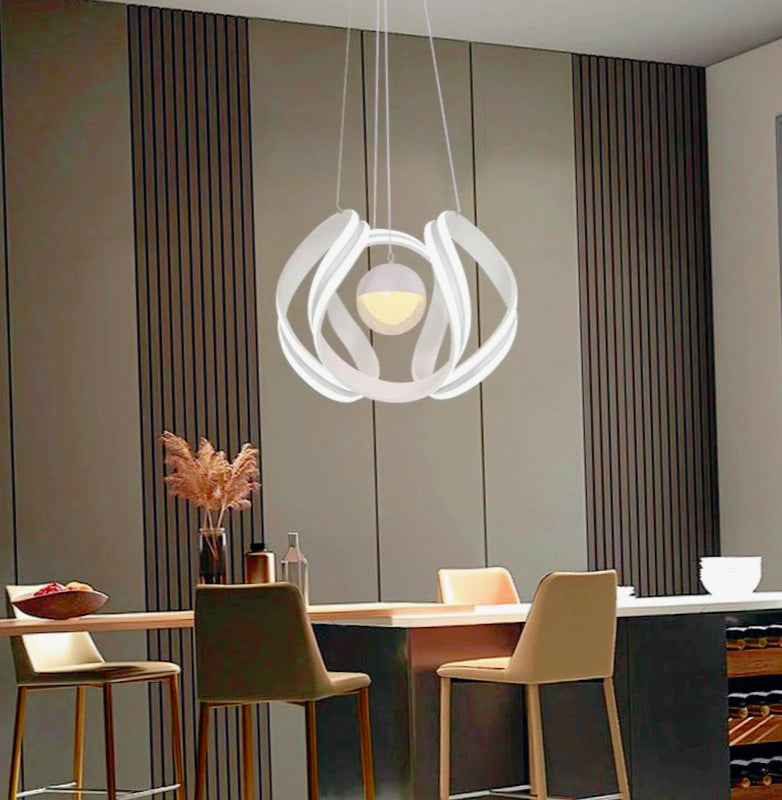 Lampadario LED 78W con sfera glitter – Tecnologia CCT Switch (3 temperature di luce) - ambraled