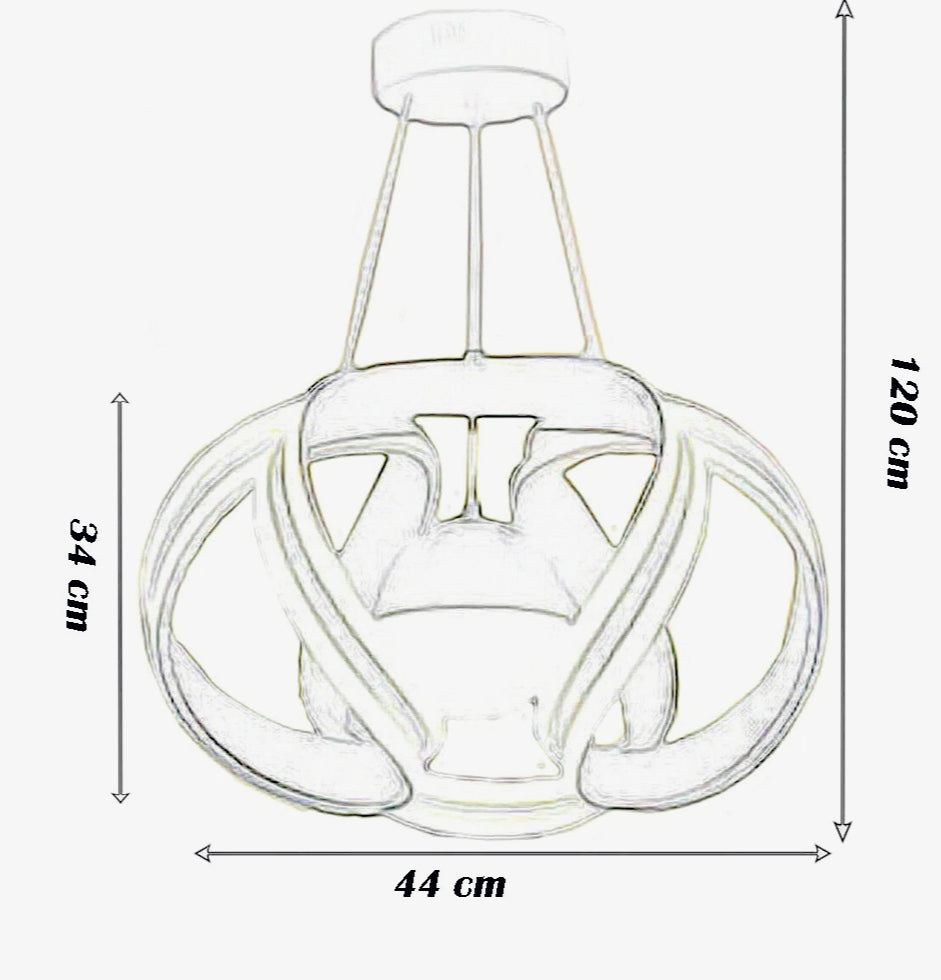 Lampadario LED 78W con sfera glitter – Tecnologia CCT Switch (3 temperature di luce) - ambraled