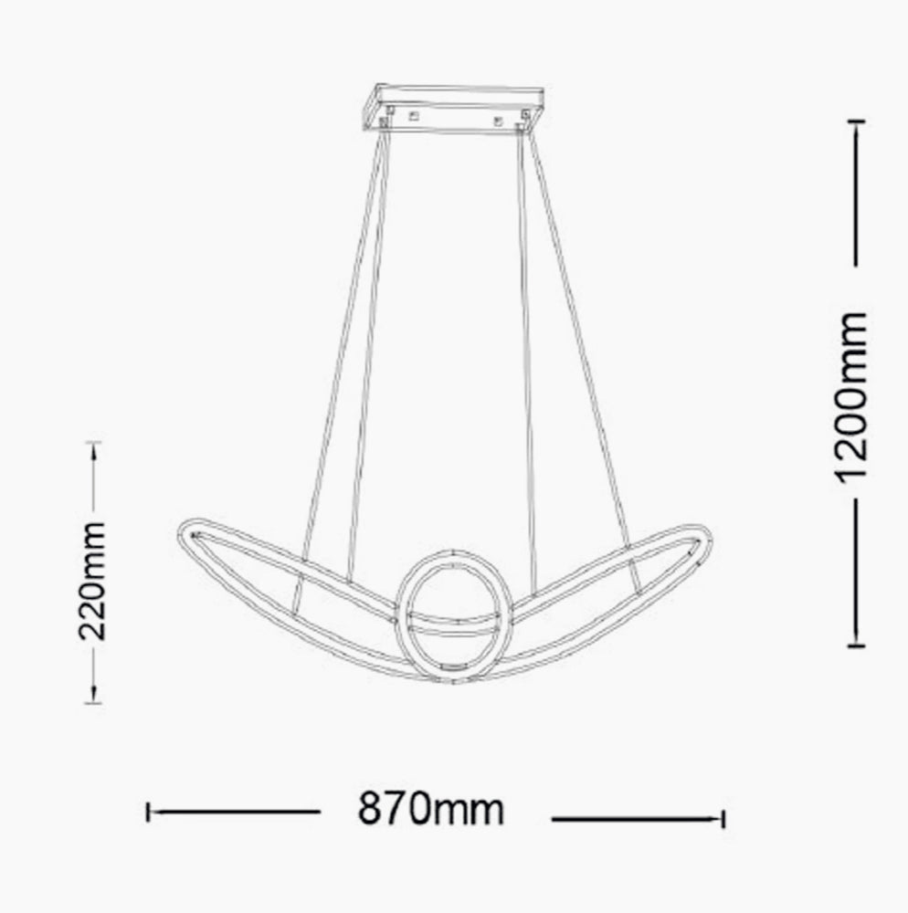 Lampadario LED a forma di fiocco 38W – CCT regolabile, 3 temperature di luce (6500K / 4000K / 3000K) - ambraled