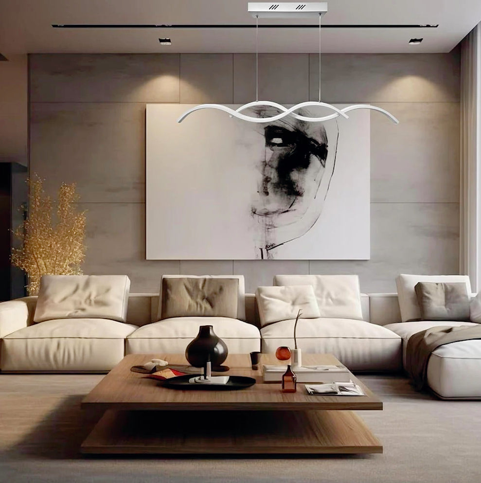 Lampadario LED a sospensione 25W – CCT Switch, design twist, colore bianco - ambraled