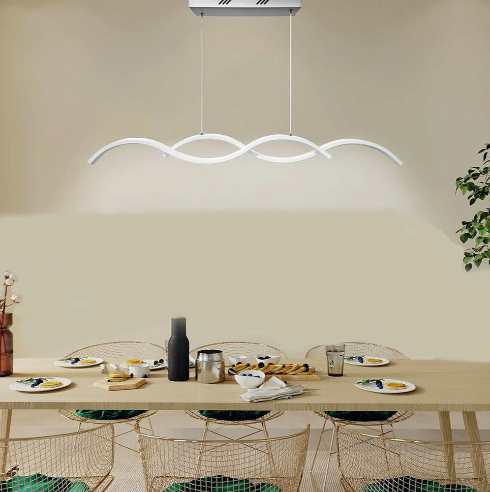 Lampadario LED a sospensione 25W – CCT Switch, design twist, colore bianco - ambraled