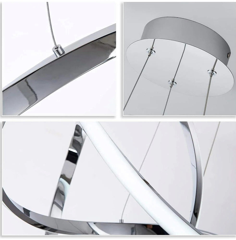 Lampadario LED moderno intrecciato 60W – CCT regolabile, 3 colorazioni di luce - ambraled