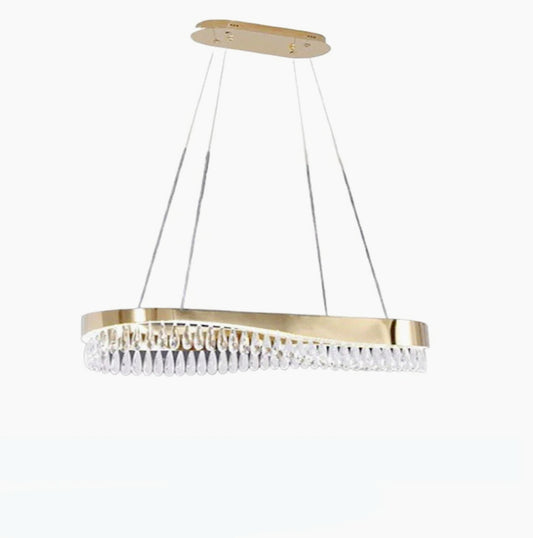 Lampadario LED oro 45W con cristalli in acrilico – Luce fredda 6500K - ambraled