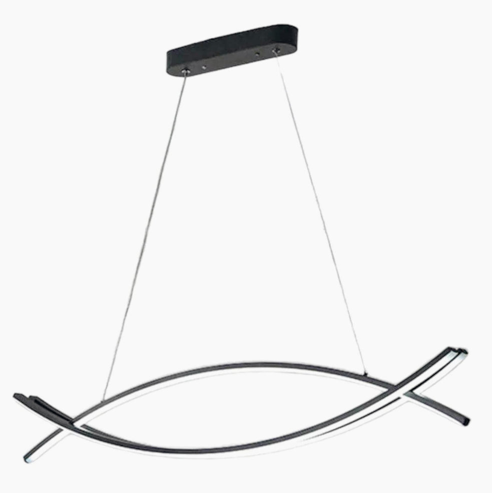 Lampadario LED sospensione 42W – Colore nero, luce calda, design moderno - ambraled