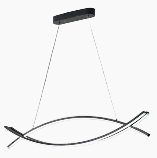 Lampadario LED sospensione 42W – Colore nero, luce calda, design moderno - ambraled