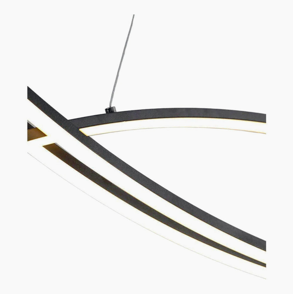 Lampadario LED sospensione 42W – Colore nero, luce calda, design moderno - ambraled