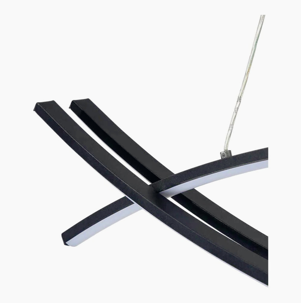Lampadario LED sospensione 42W – Colore nero, luce calda, design moderno - ambraled