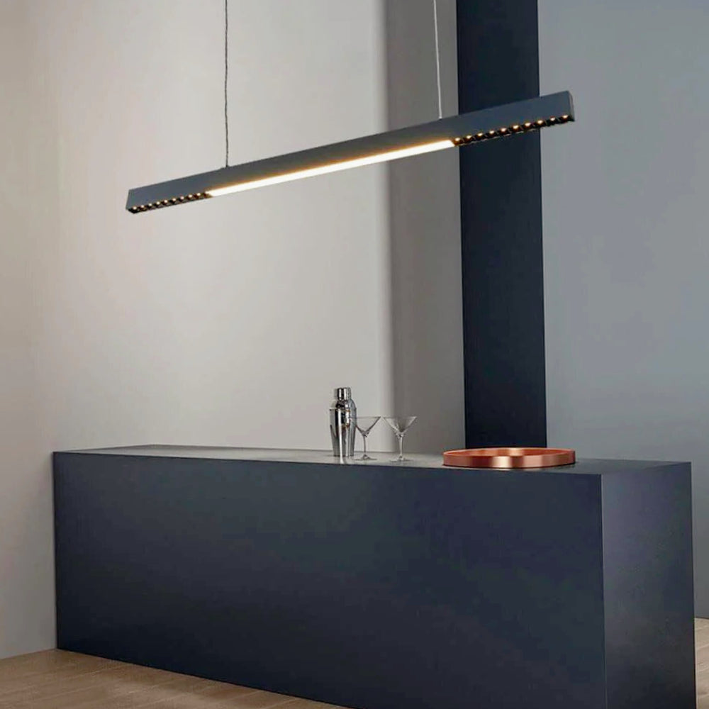 Lampadario lineare a LED 42W – Design minimal, 3 colorazioni CCT (6500K / 4000K / 3000K) - ambraled