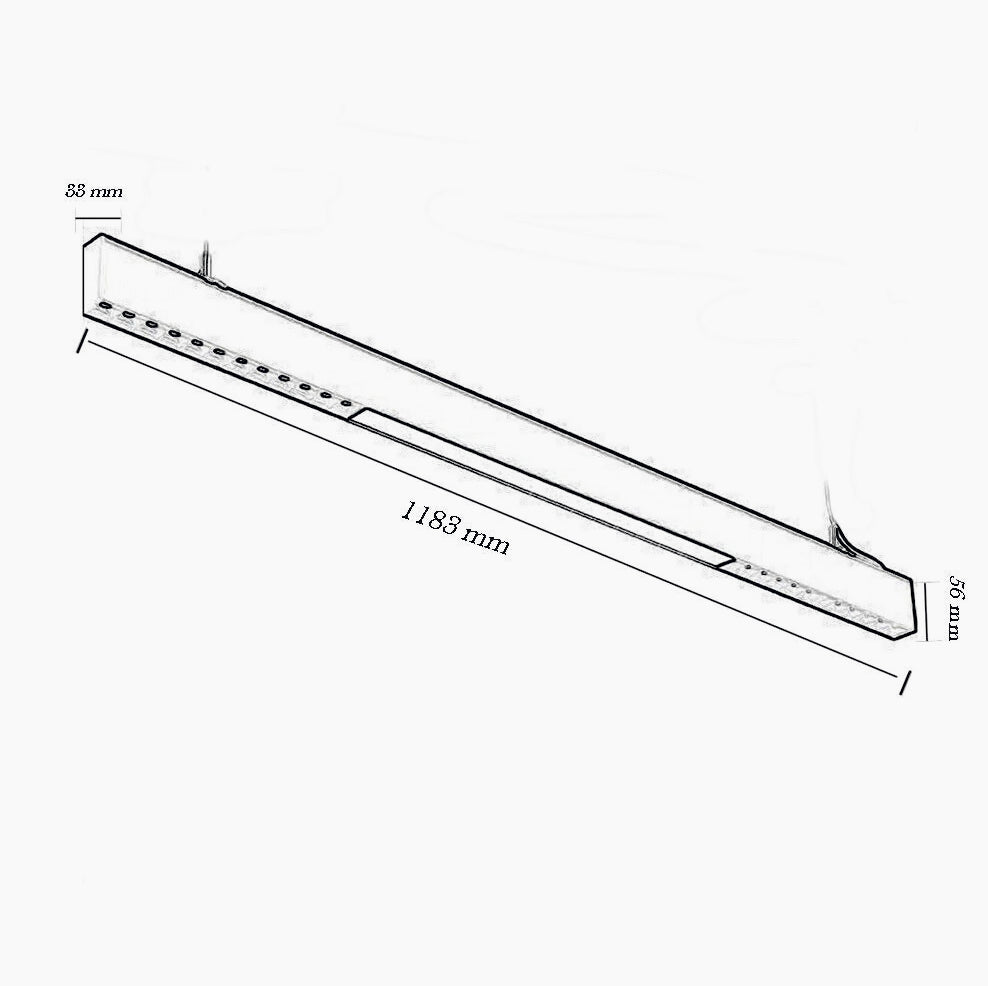 Lampadario lineare a LED 42W – Design minimal, 3 colorazioni CCT (6500K / 4000K / 3000K) - ambraled