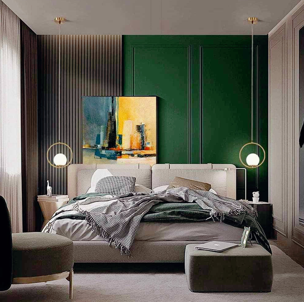 Lampadario minimalista con cerchio in metallo bronzo e sfera opaca G9 - ambraled