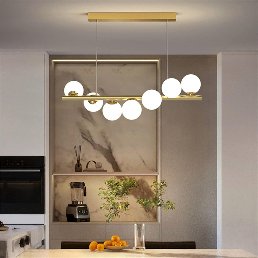 Lampadario sospensione in bronzo con 7 sfere – Attacco G9, lampada da soffitto - ambraled