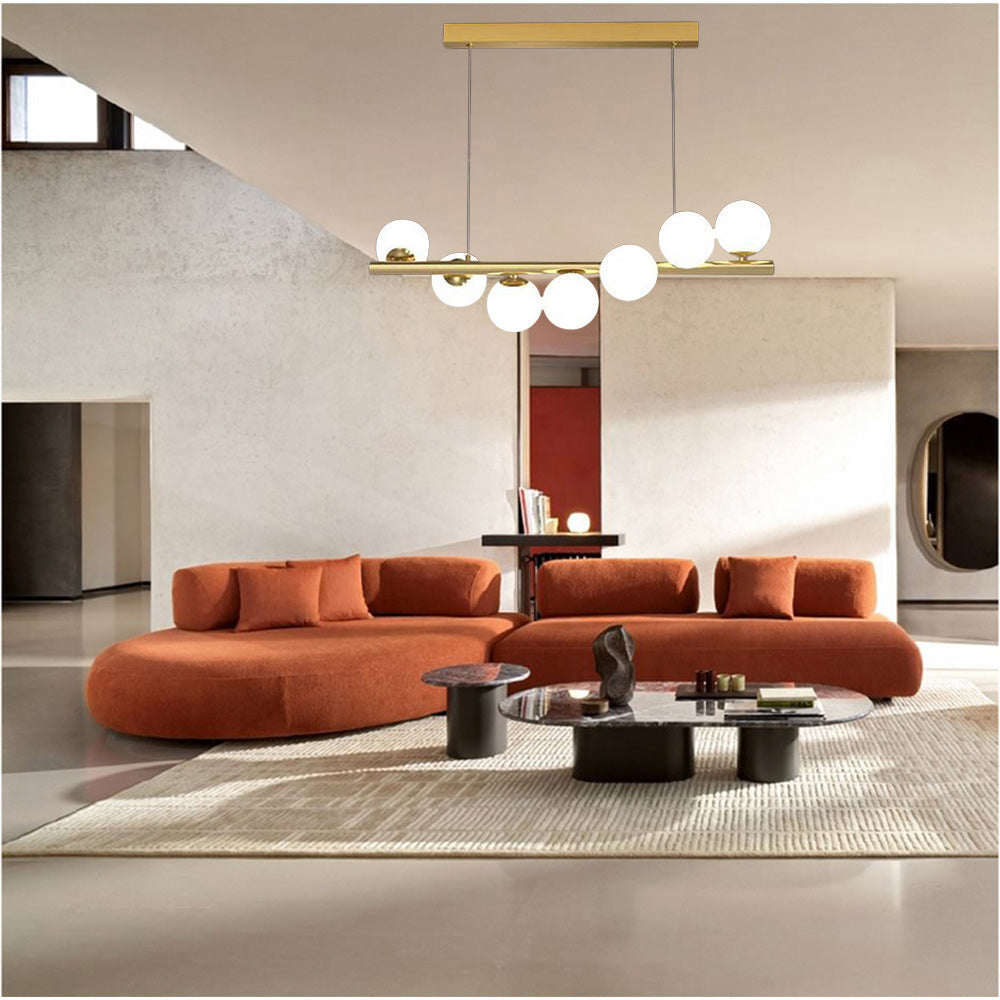 Lampadario sospensione in bronzo con 7 sfere – Attacco G9, lampada da soffitto - ambraled
