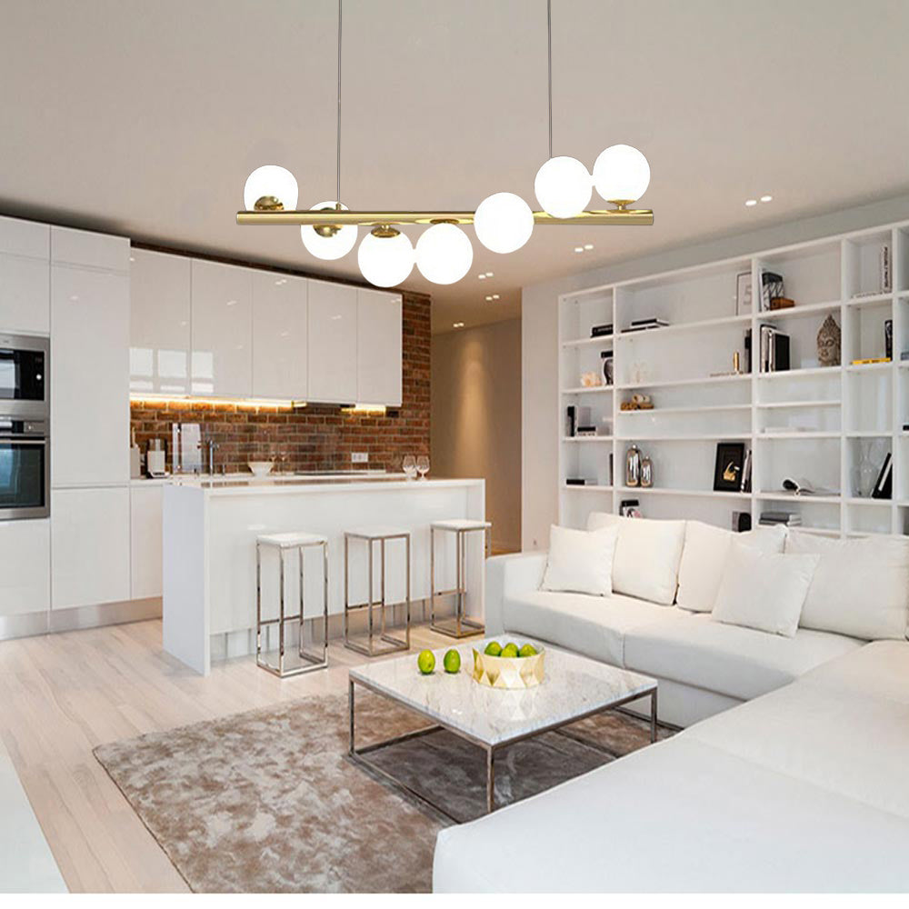Lampadario sospensione in bronzo con 7 sfere – Attacco G9, lampada da soffitto - ambraled