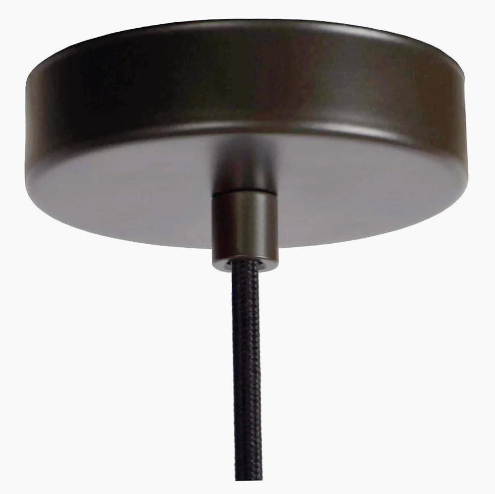 Lampadario sospensione nero con 3 anelli traforati – Attacco E27, design moderno - ambraled