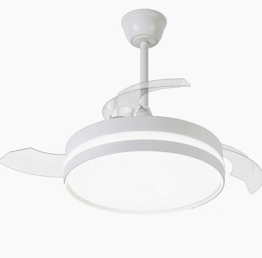 Lampadario ventilatore LED 56W + ventola 30W – Telecomando, elica richiudibile, CCT regolabile - ambraled