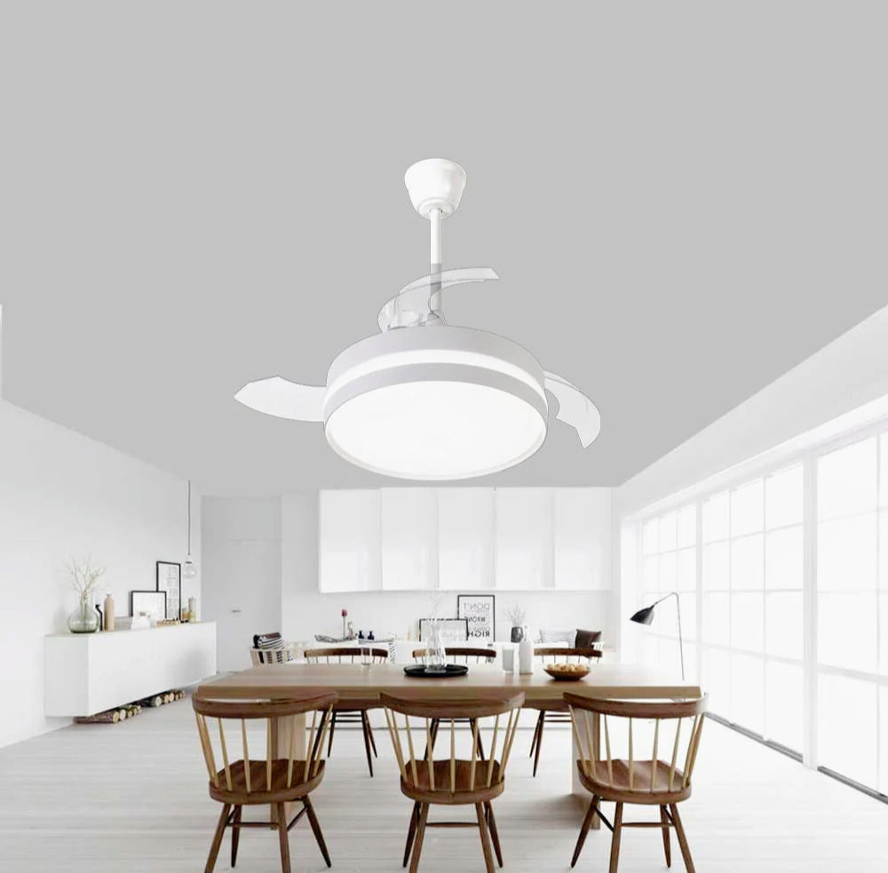 Lampadario ventilatore LED 56W + ventola 30W – Telecomando, elica richiudibile, CCT regolabile - ambraled