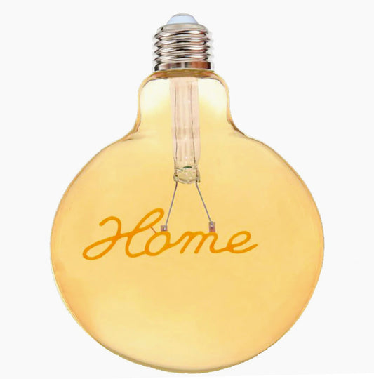 Lampadina LED a filamento ambrata E27 4W – Scritta "HOME", luce calda - ambraled