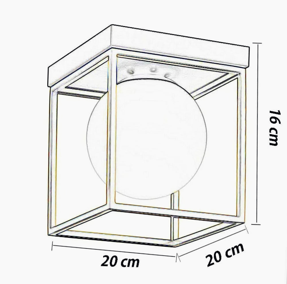 Plafoniera minimalista in metallo nero e bronzo con 1 sfera opaca - attacco G9 - ambraled