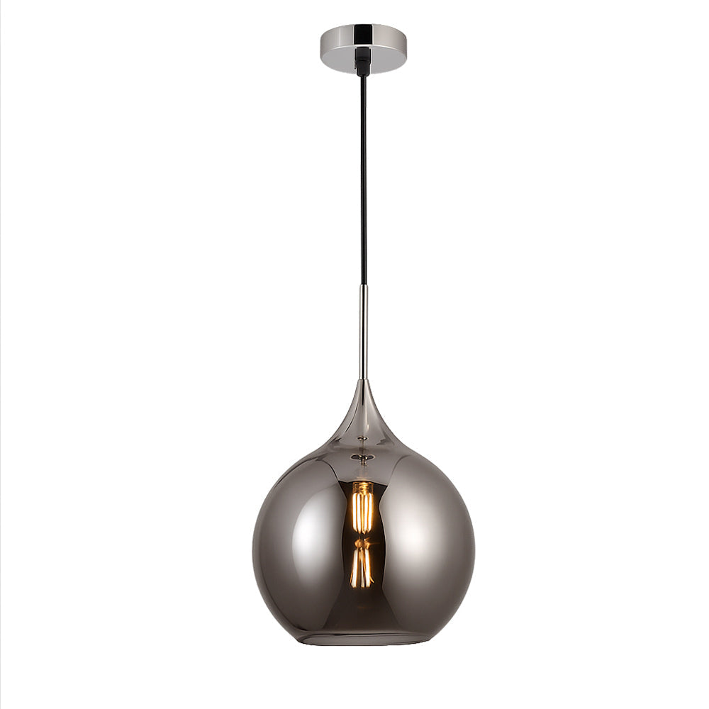 Lampadario a sospensione con sfera in vetro – Attacco E27, design elegante - ambraled