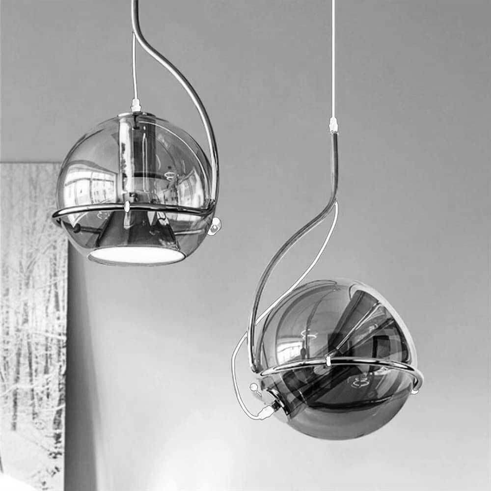 Lampadario decorativo in vetro – Pendra da tavolo / snack, attacco E27 - ambraled