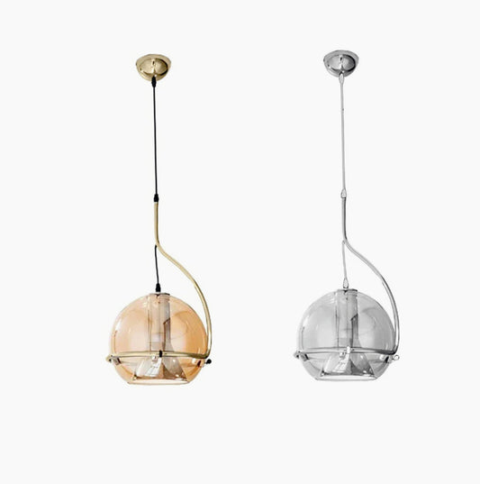 Lampadario decorativo in vetro – Pendra da tavolo / snack, attacco E27 - ambraled
