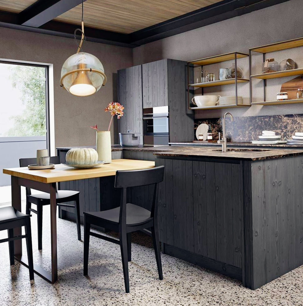 Lampadario decorativo in vetro – Pendra da tavolo / snack, attacco E27 - ambraled