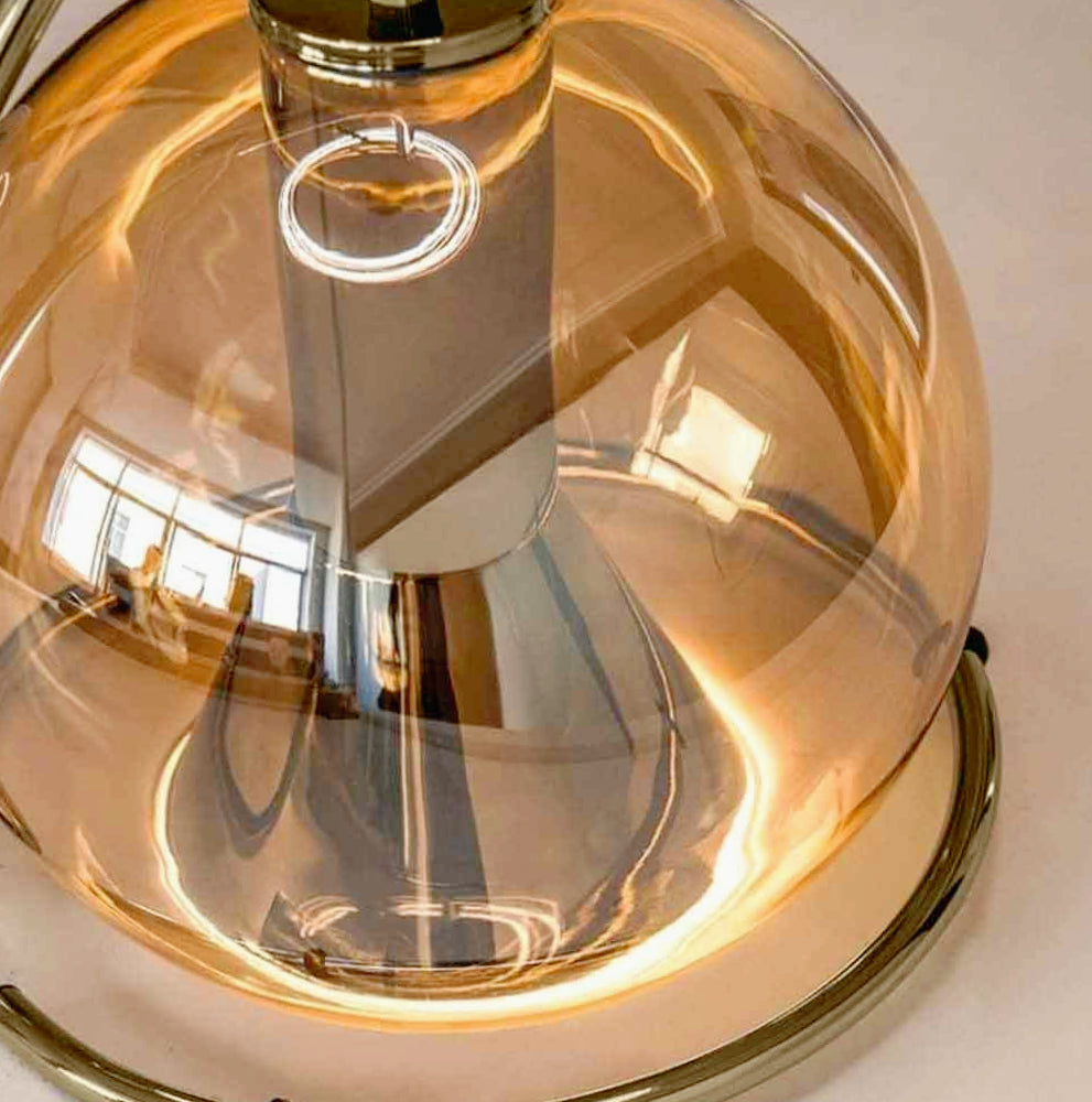 Lampadario decorativo in vetro – Pendra da tavolo / snack, attacco E27 - ambraled