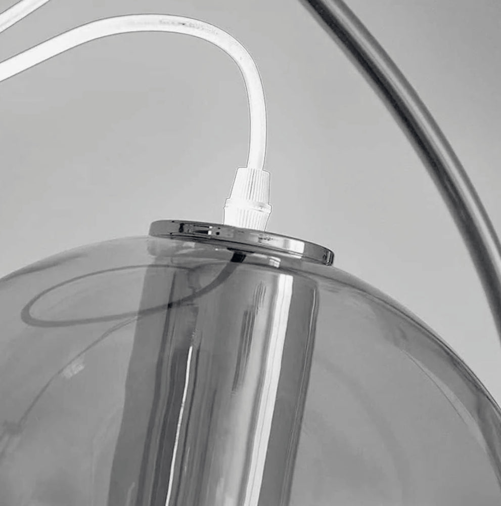 Lampadario decorativo in vetro – Pendra da tavolo / snack, attacco E27 - ambraled
