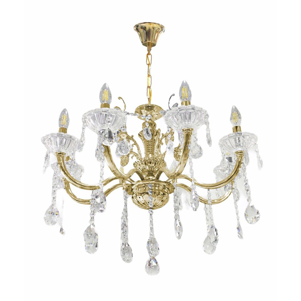 Lampadario retrò a candelabro – 6 bracci con portalampade E14 - ambraled