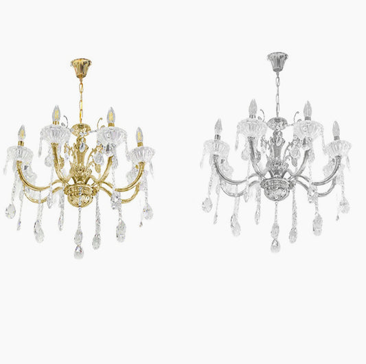 Lampadario retrò a candelabro – 6 bracci con portalampade E14 - ambraled