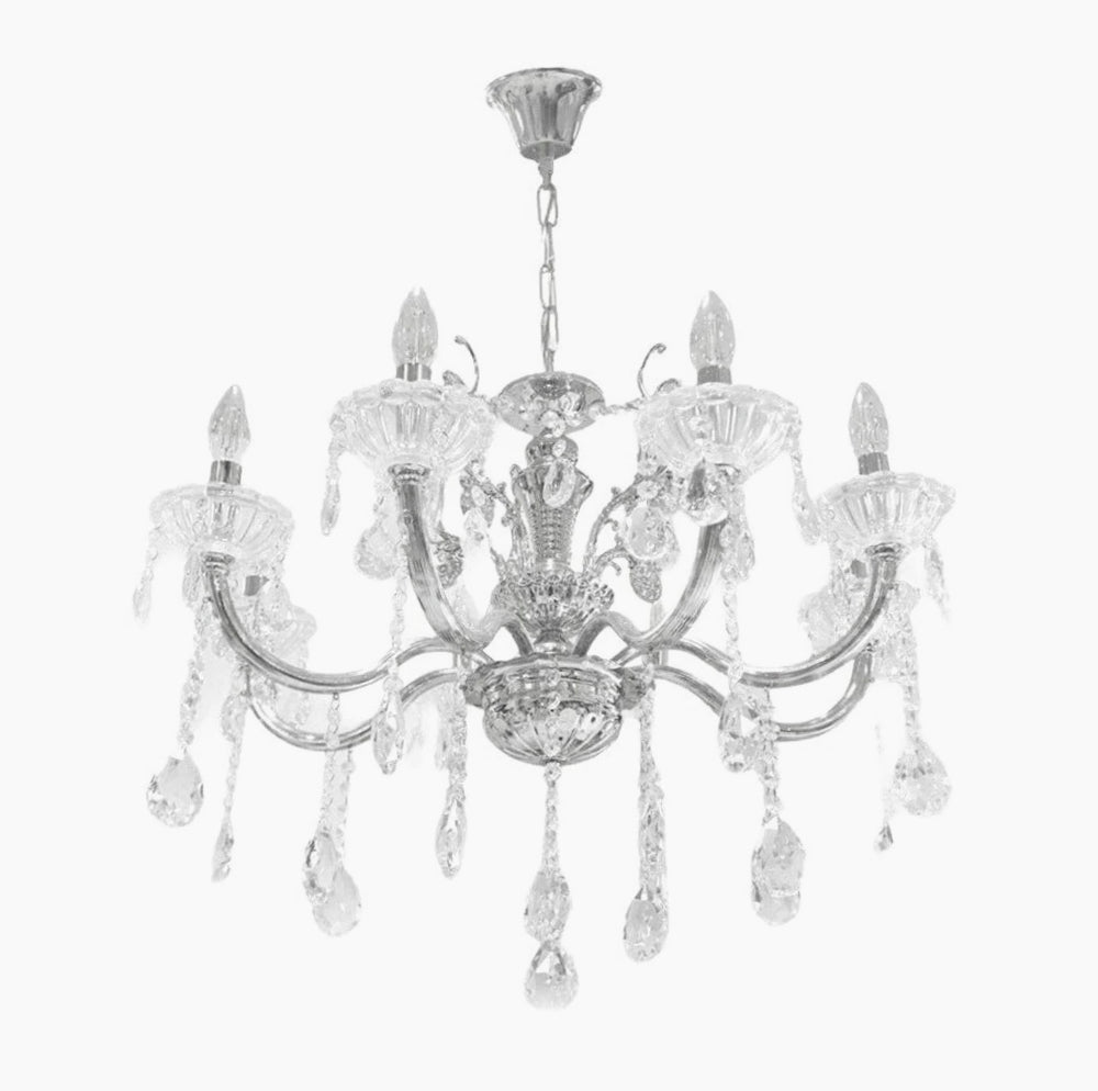 Lampadario retrò a candelabro – 6 bracci con portalampade E14 - ambraled