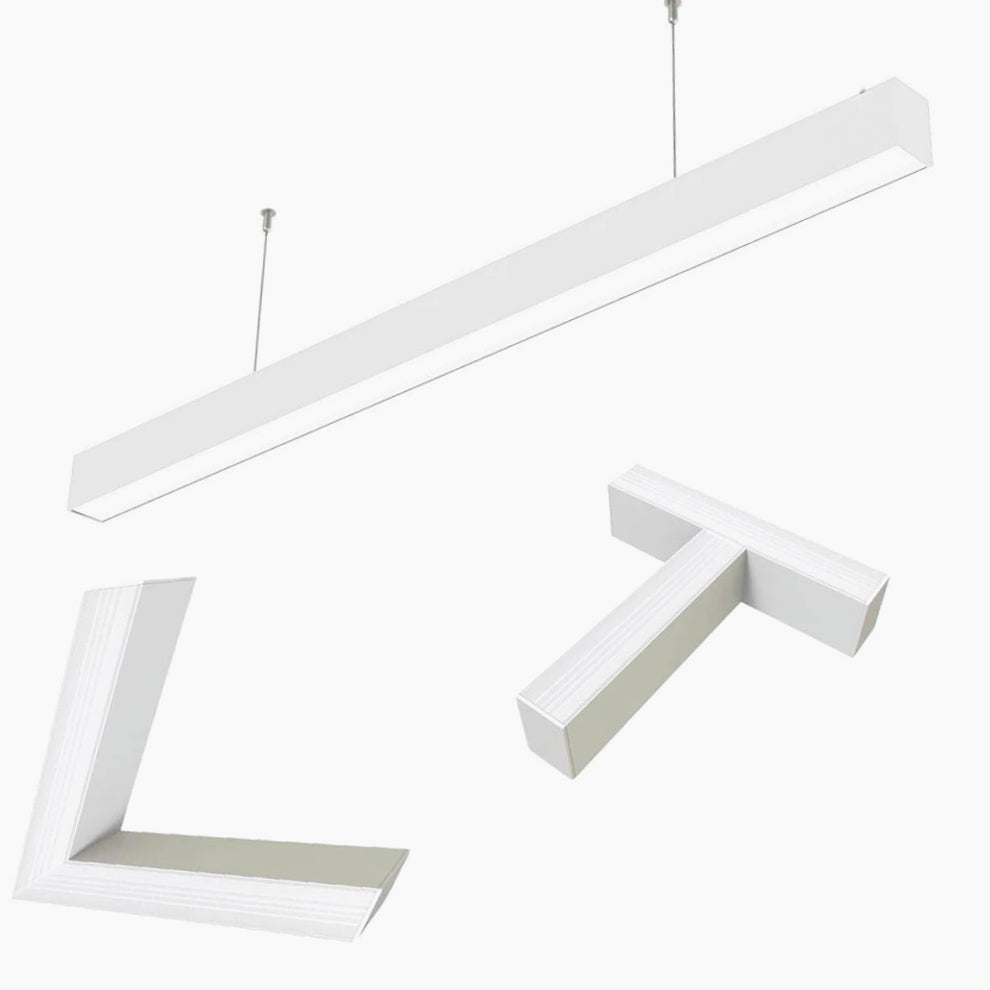 Lampadario bianco LED 40W – Connettore a T (15W), connettore a L (12W), tecnologia CCT - ambraled