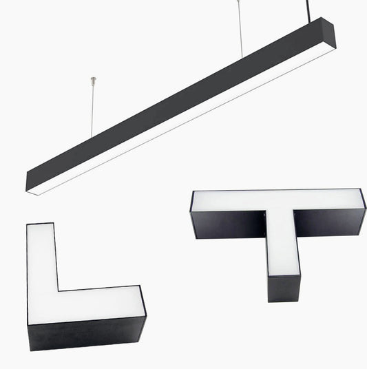 Lampadario LED 40W – Colore nero, connettore a T (15W) e a L (12W), tecnologia CCT regolabile - ambraled