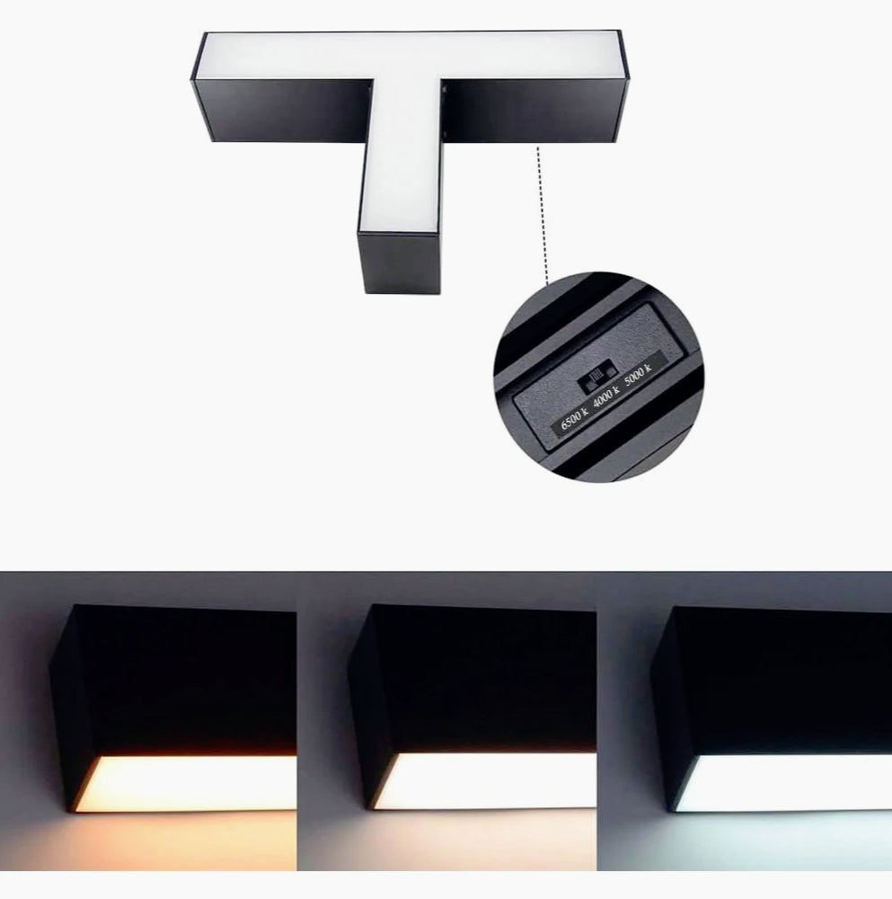 Lampadario LED 40W – Colore nero, connettore a T (15W) e a L (12W), tecnologia CCT regolabile - ambraled