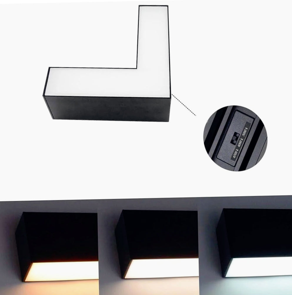 Lampadario LED 40W – Colore nero, connettore a T (15W) e a L (12W), tecnologia CCT regolabile - ambraled