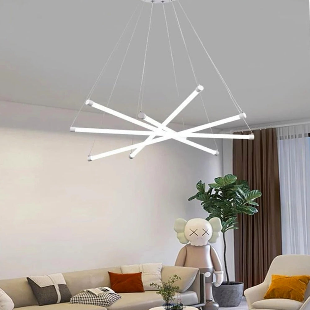 Lampadario a LED ultra moderno – 55W, sospensione a raggi - ambraled