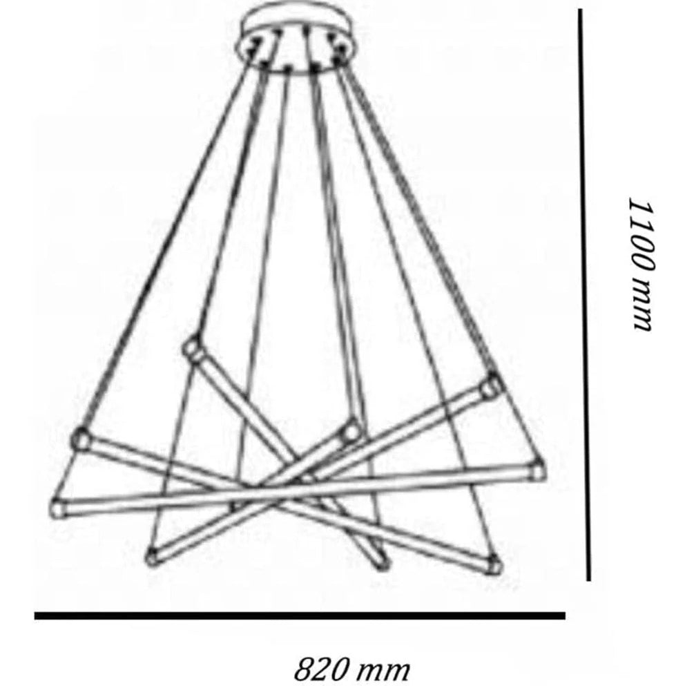 Lampadario a LED ultra moderno – 55W, sospensione a raggi - ambraled