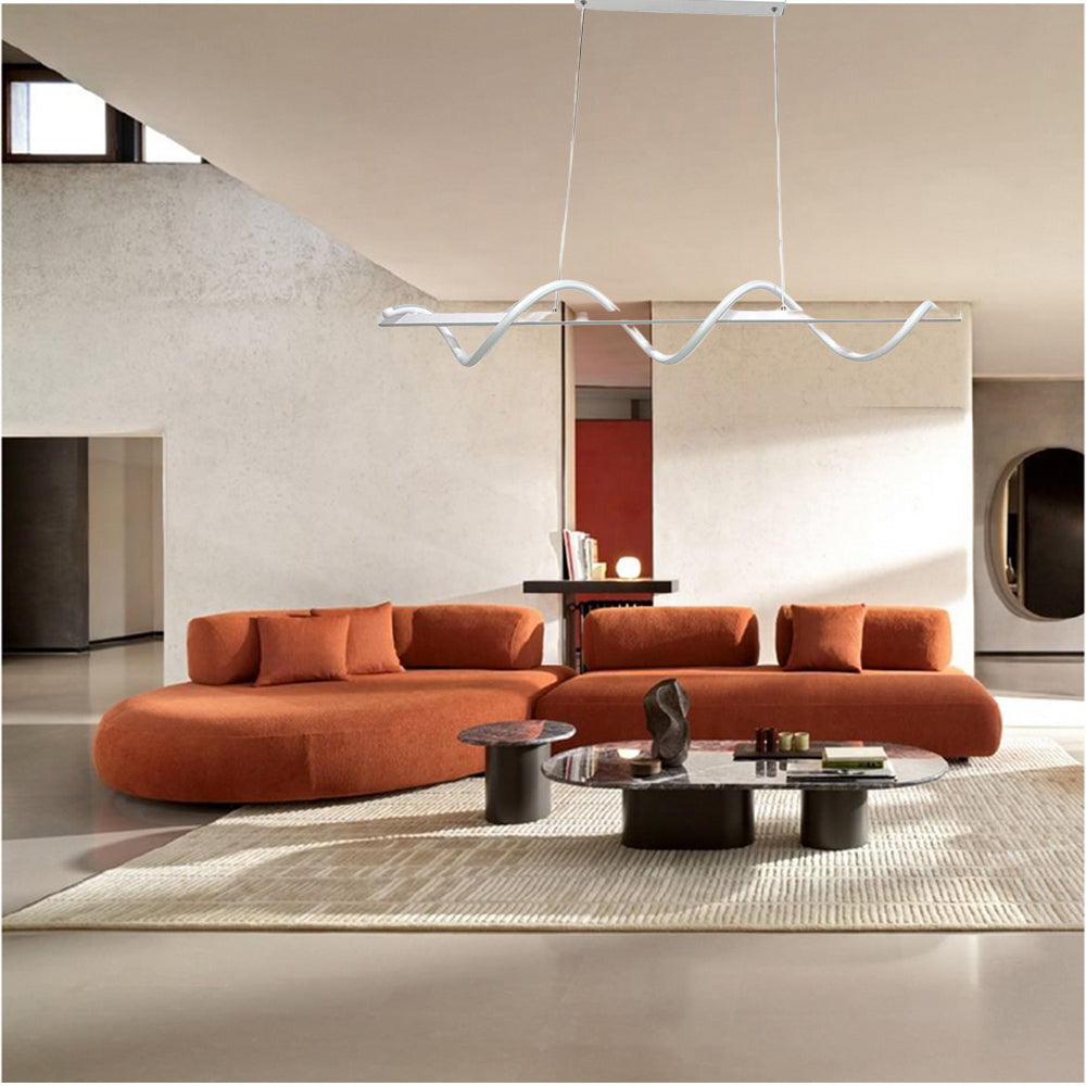 Lampadario LED 36W – Design twist, colore bianco, luce regolabile (fredda, calda, naturale) - ambraled