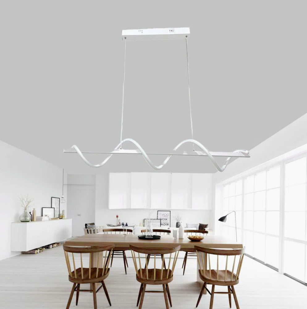Lampadario LED 36W – Design twist, colore bianco, luce regolabile (fredda, calda, naturale) - ambraled