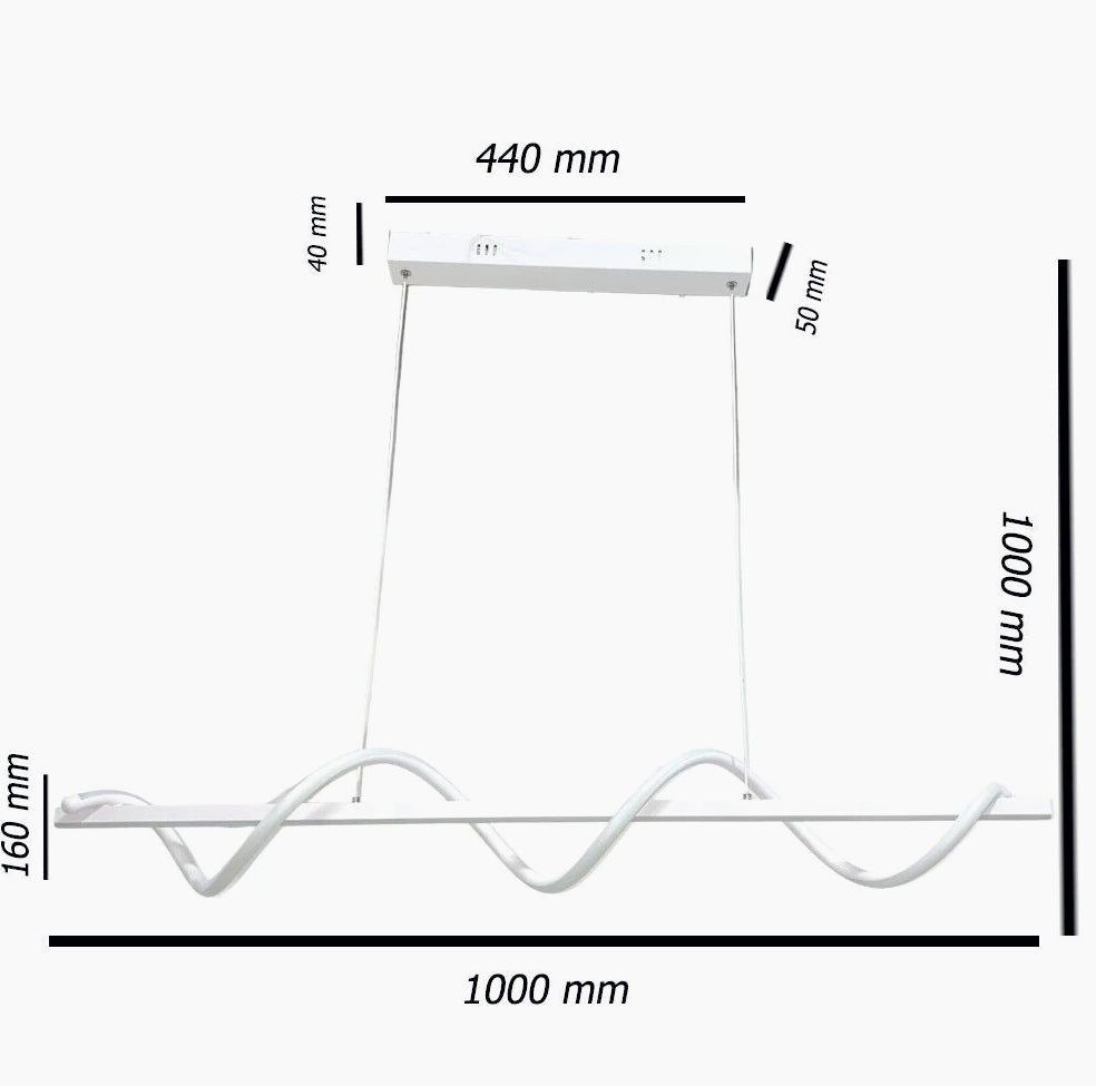 Lampadario LED 36W – Design twist, colore bianco, luce regolabile (fredda, calda, naturale) - ambraled