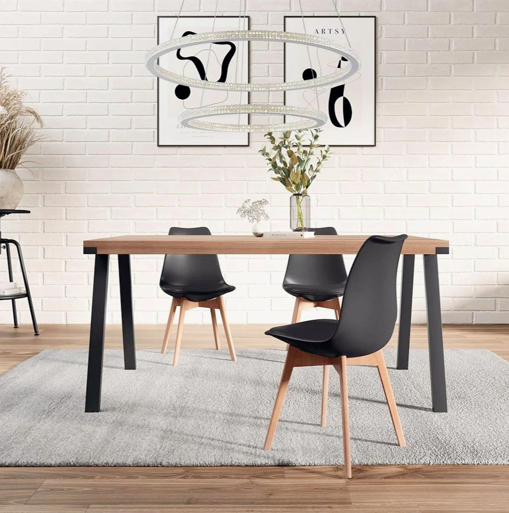 Lampadario LED 51W – Bianco, 2 anelli con cristalli, 3 colori di luce regolabili - ambraled