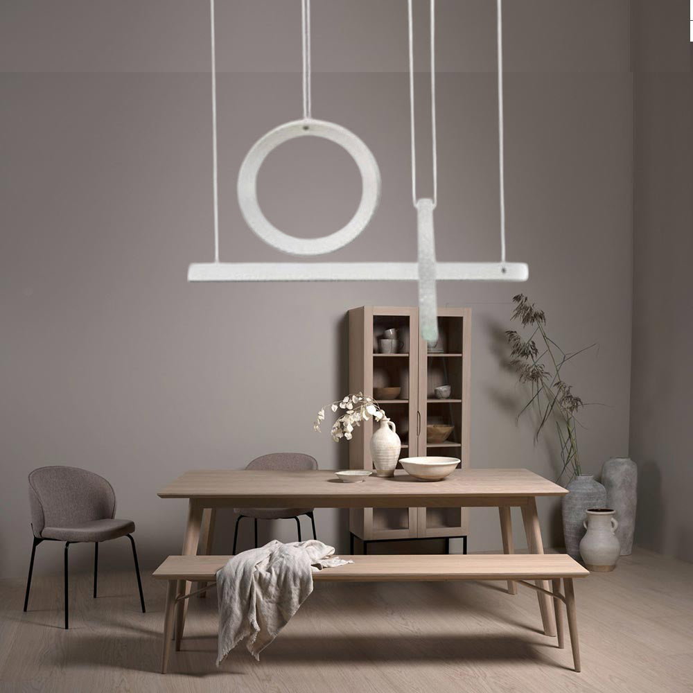 Lampadario LED bianco 80W con cristalli in acrilico – Luce regolabile 6500K / 4000K - ambraled